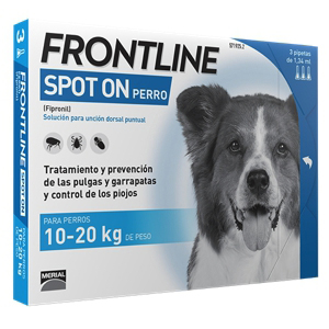 <p>FRONTLINE SPOT ON PARA PERRO DE 10-20kg 3 PIPETAS</p>